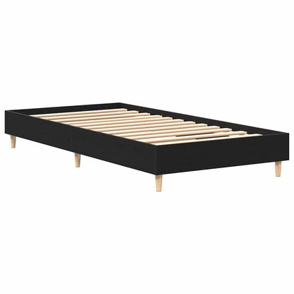 vidaXL Bed Frame Black Oak 203 x 93 x 25 cm Engineered Wood 4