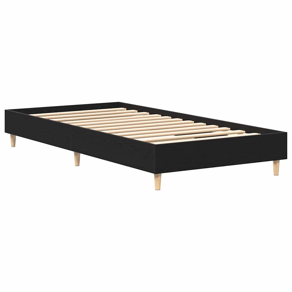 vidaXL Bed Frame Black Oak 193 x 78 x 25 cm Engineered Wood 4
