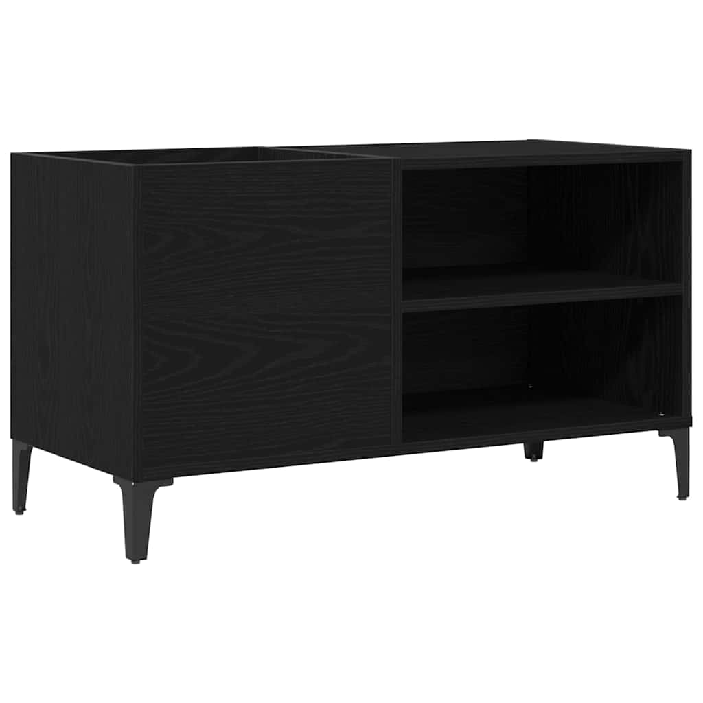 vidaXL Record Cabinet Black Oak 84.5 x 38 x 48 cm Engineered Wood 2