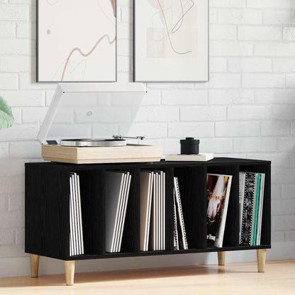 vidaXL Record Cabinet Black Oak 100 x 38 x 48 cm Engineered Wood 1