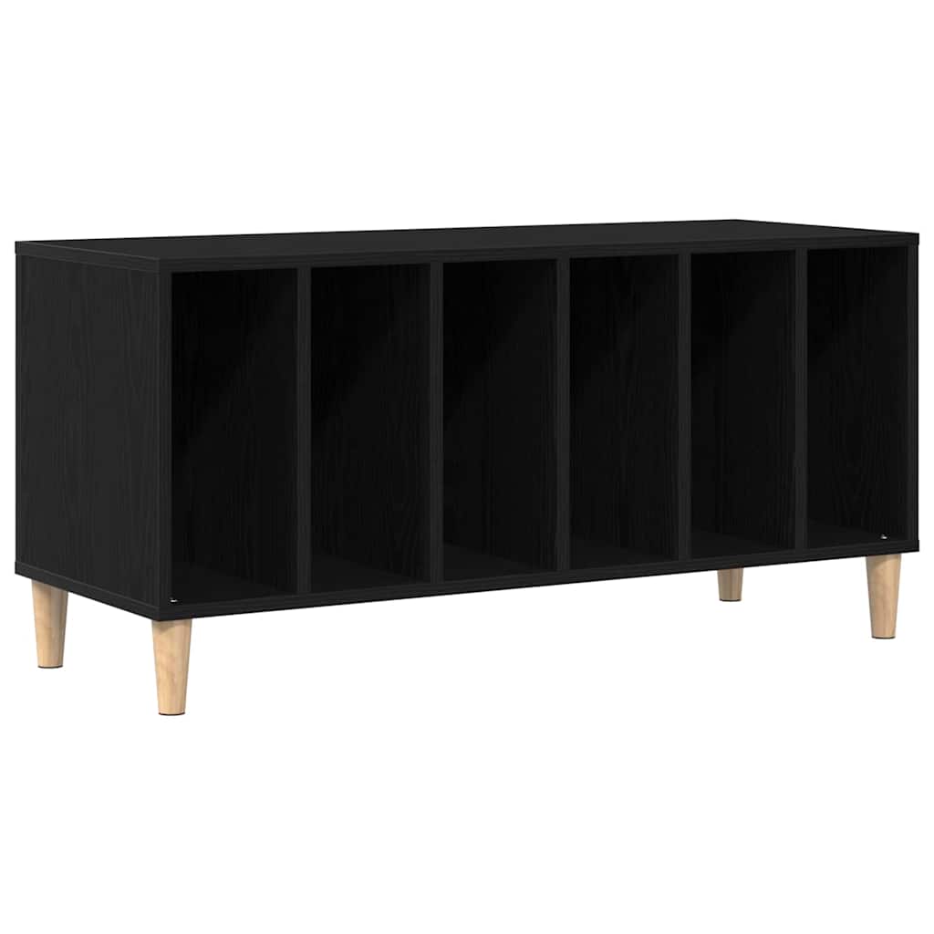 vidaXL Record Cabinet Black Oak 100 x 38 x 48 cm Engineered Wood 2