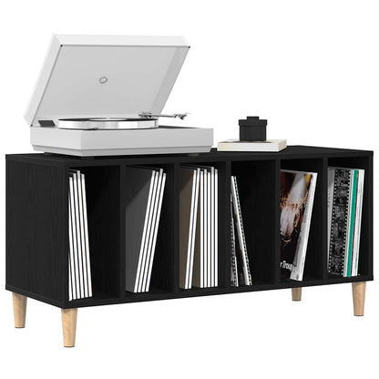 vidaXL Record Cabinet Black Oak 100 x 38 x 48 cm Engineered Wood 3