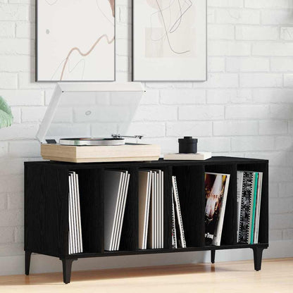 vidaXL Record Cabinet Black Oak 100 x 38 x 48 cm Engineered Wood 1