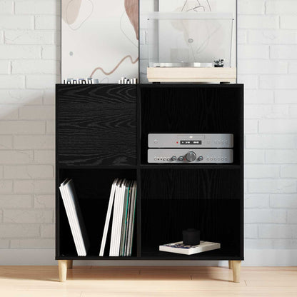 vidaXL Record Cabinet Black Oak 84.5 x 38 x 89 cm Engineered Wood 4