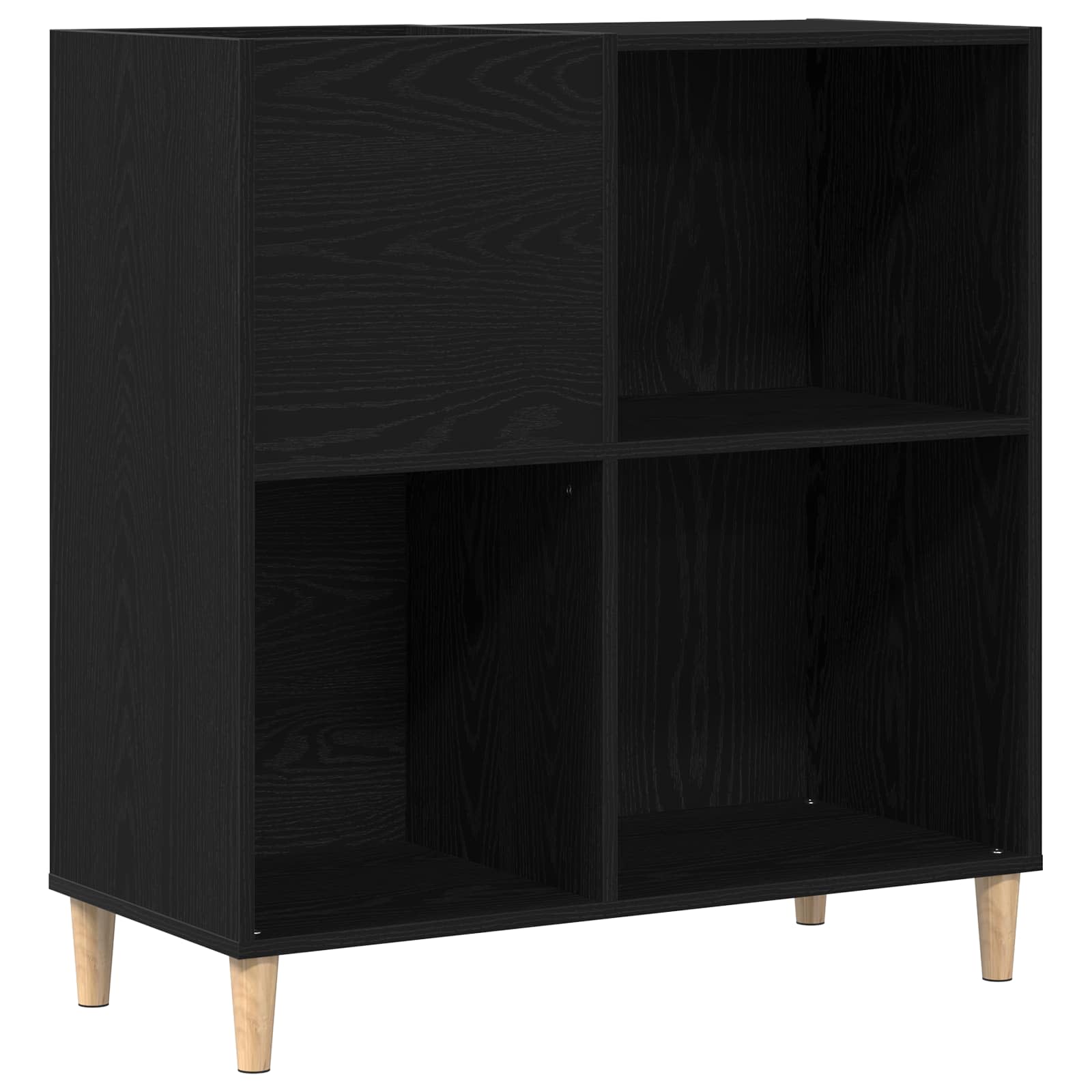 vidaXL Record Cabinet Black Oak 84.5 x 38 x 89 cm Engineered Wood 2