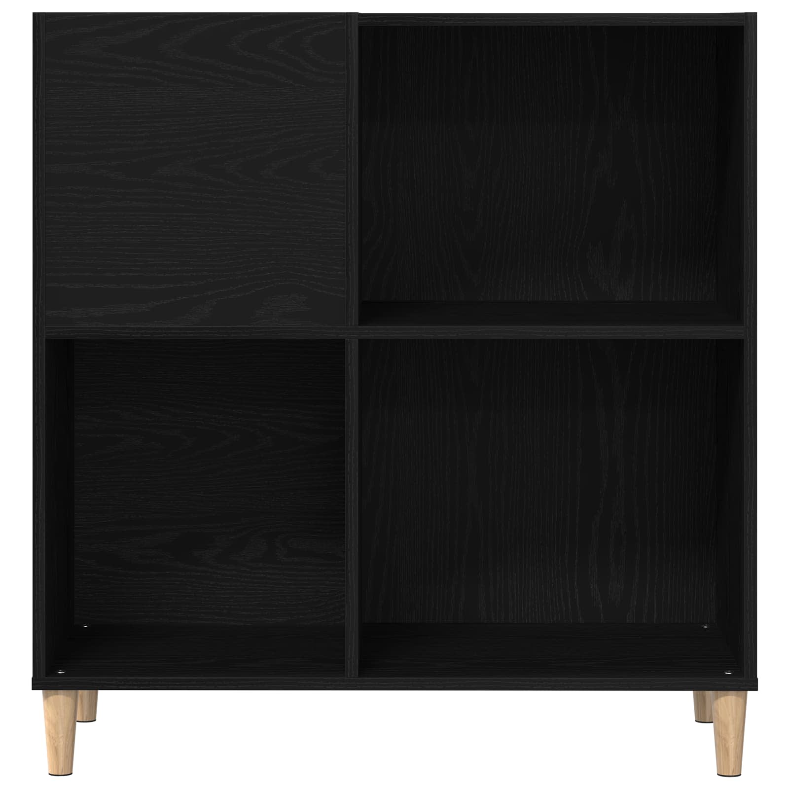 vidaXL Record Cabinet Black Oak 84.5 x 38 x 89 cm Engineered Wood 5