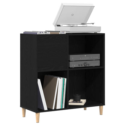vidaXL Record Cabinet Black Oak 84.5 x 38 x 89 cm Engineered Wood 3