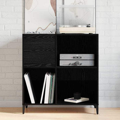 vidaXL Record Cabinet Black Oak 84.5 x 38 x 89 cm Engineered Wood 3