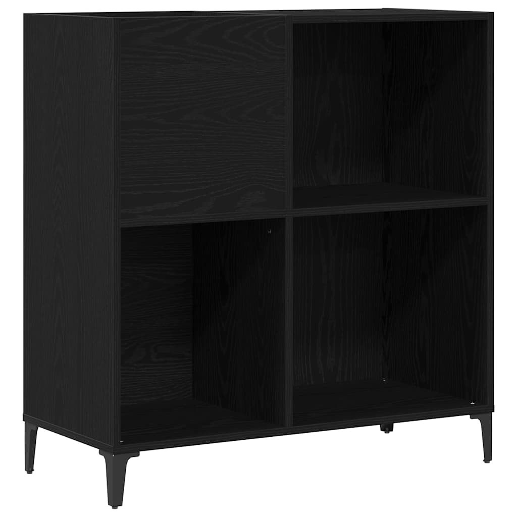 vidaXL Record Cabinet Black Oak 84.5 x 38 x 89 cm Engineered Wood 2