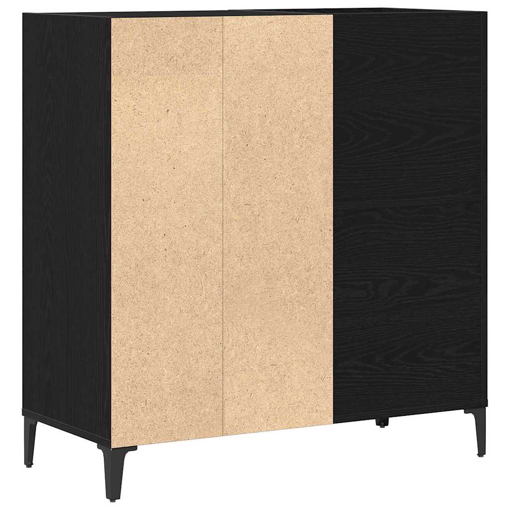 vidaXL Record Cabinet Black Oak 84.5 x 38 x 89 cm Engineered Wood 4