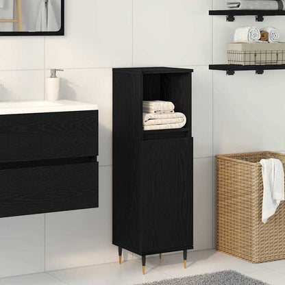 vidaXL Bathroom Cabinet Black Oak 30 x 30 x 100 cm Engineered Wood 1