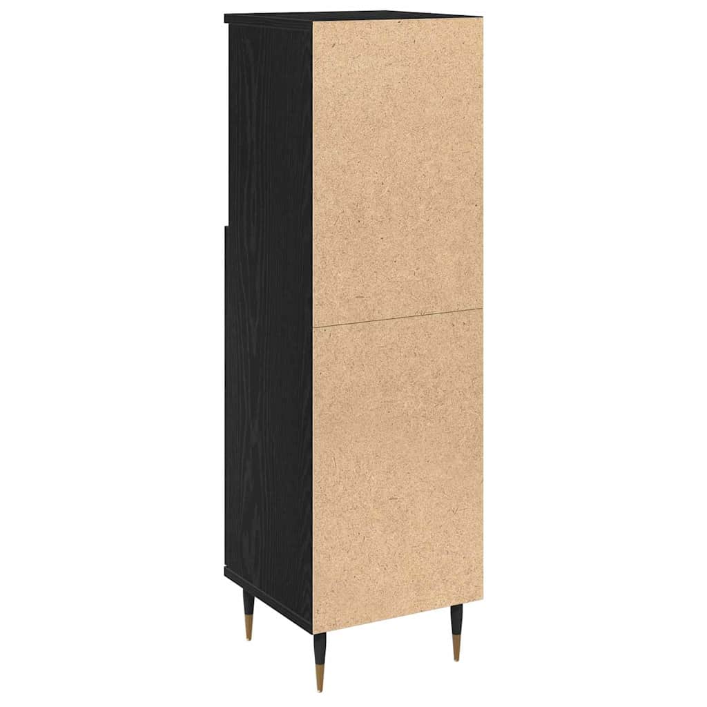 vidaXL Bathroom Cabinet Black Oak 30 x 30 x 100 cm Engineered Wood 6