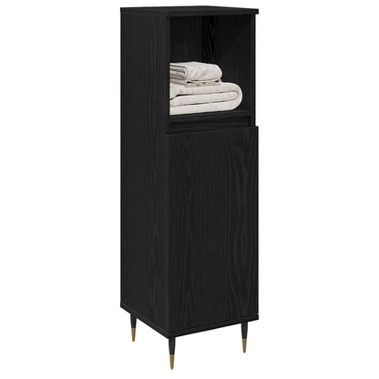 vidaXL Bathroom Cabinet Black Oak 30 x 30 x 100 cm Engineered Wood 3