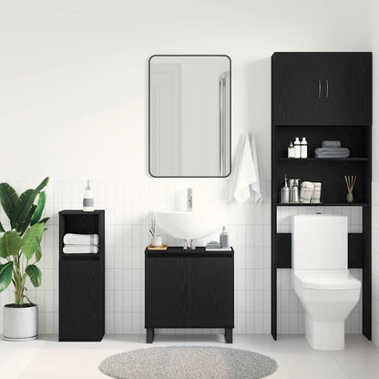 vidaXL Bathroom Sink Cabinet Black Oak 58 x 33 x 60 cm Engineered Wood 4