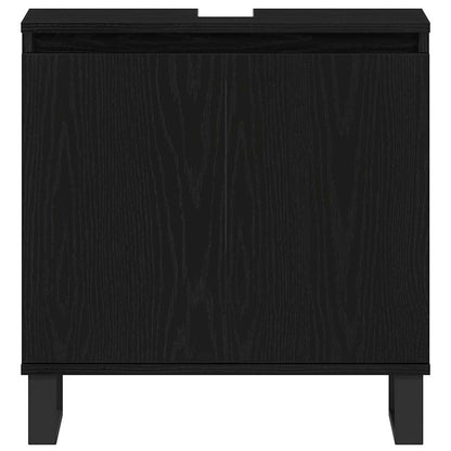 vidaXL Bathroom Sink Cabinet Black Oak 58 x 33 x 60 cm Engineered Wood 6