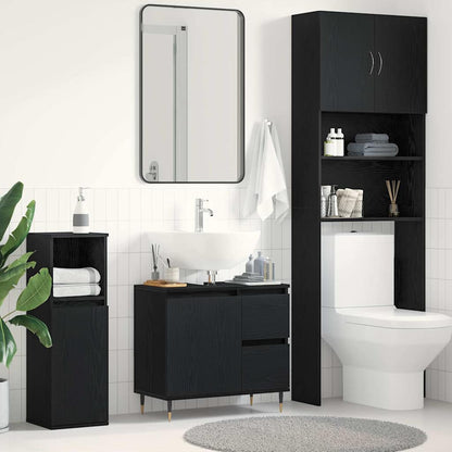 vidaXL Bathroom Cabinet Black Oak 65 x 33 x 60 cm Engineered Wood 1