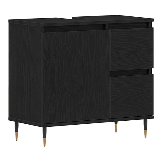 Bathroom Cabinet 65x33x60 cm Engineered Wood Black oak