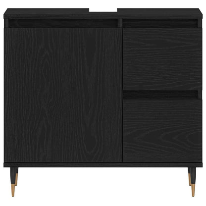 vidaXL Bathroom Cabinet Black Oak 65 x 33 x 60 cm Engineered Wood 6