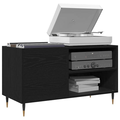 vidaXL Record Cabinet Black Oak 85 x 38 x 48 cm Engineered Wood 3