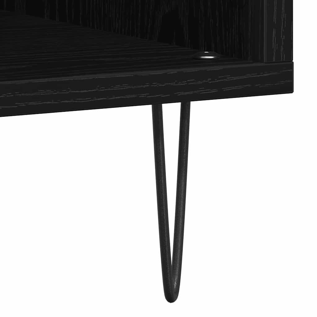 vidaXL Record Cabinet Black Oak 100 x 38 x 48 cm Engineered Wood 6
