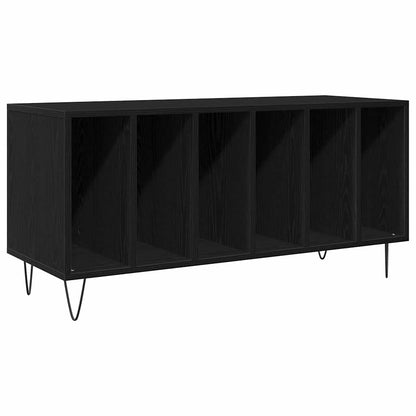 vidaXL Record Cabinet Black Oak 100 x 38 x 48 cm Engineered Wood 2
