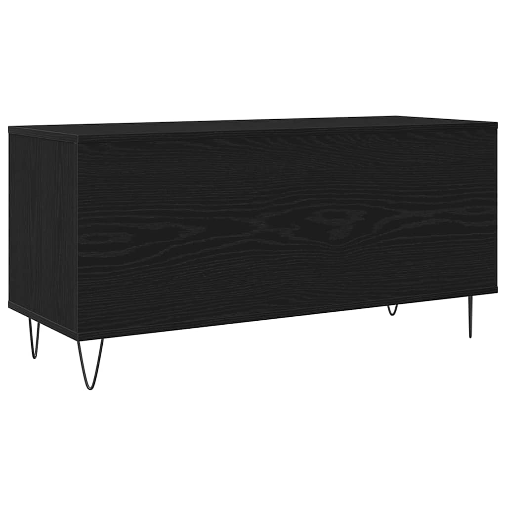 vidaXL Record Cabinet Black Oak 100 x 38 x 48 cm Engineered Wood 4