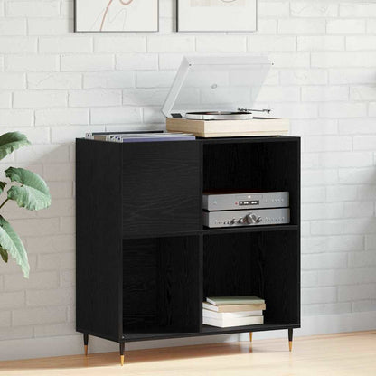 vidaXL Record Cabinet Black Oak 85 x 38 x 89 cm Engineered Wood 1