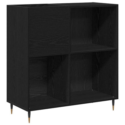 vidaXL Record Cabinet Black Oak 85 x 38 x 89 cm Engineered Wood 2