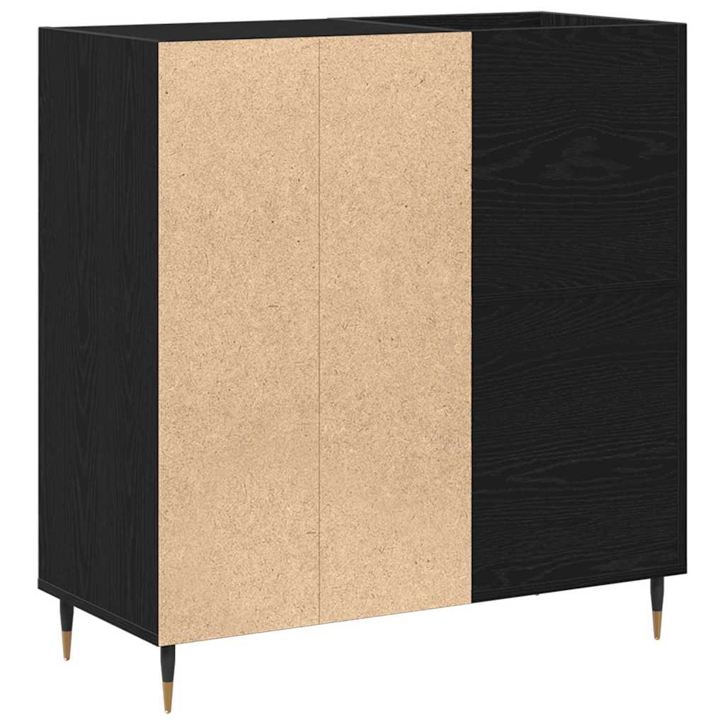 vidaXL Record Cabinet Black Oak 85 x 38 x 89 cm Engineered Wood 5