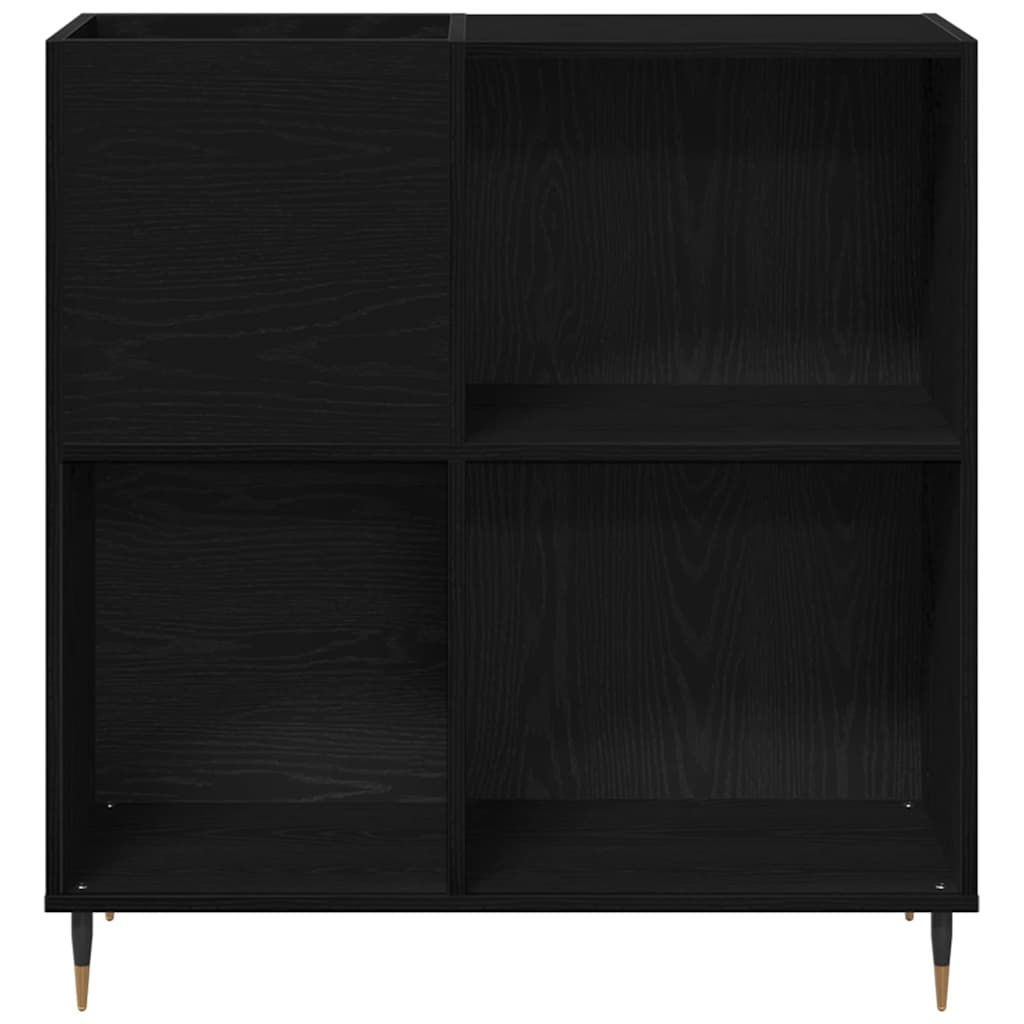 vidaXL Record Cabinet Black Oak 85 x 38 x 89 cm Engineered Wood 6