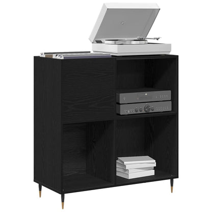 vidaXL Record Cabinet Black Oak 85 x 38 x 89 cm Engineered Wood 3