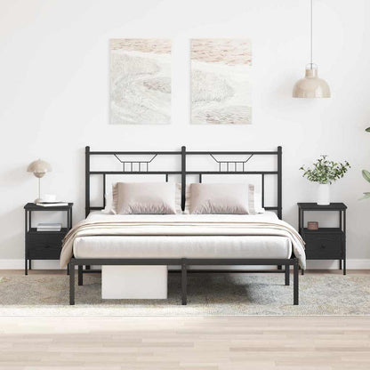 vidaXL Bedside Cabinet 2 pcs Black Oak 34 x 36 x 50 cm Engineered Wood 3