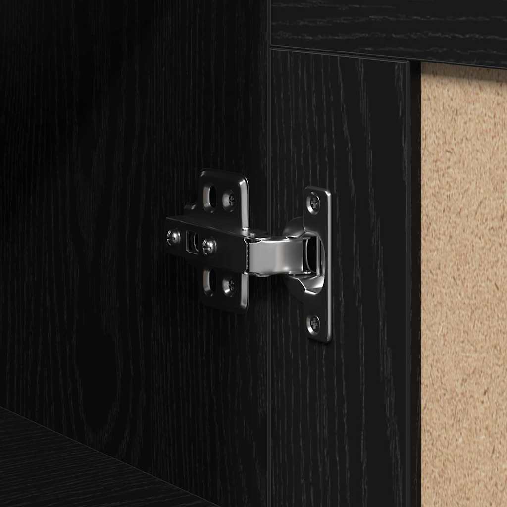 vidaXL Wall-mounted Cabinet Black Oak 69.5 x 34 x 90 cm 4