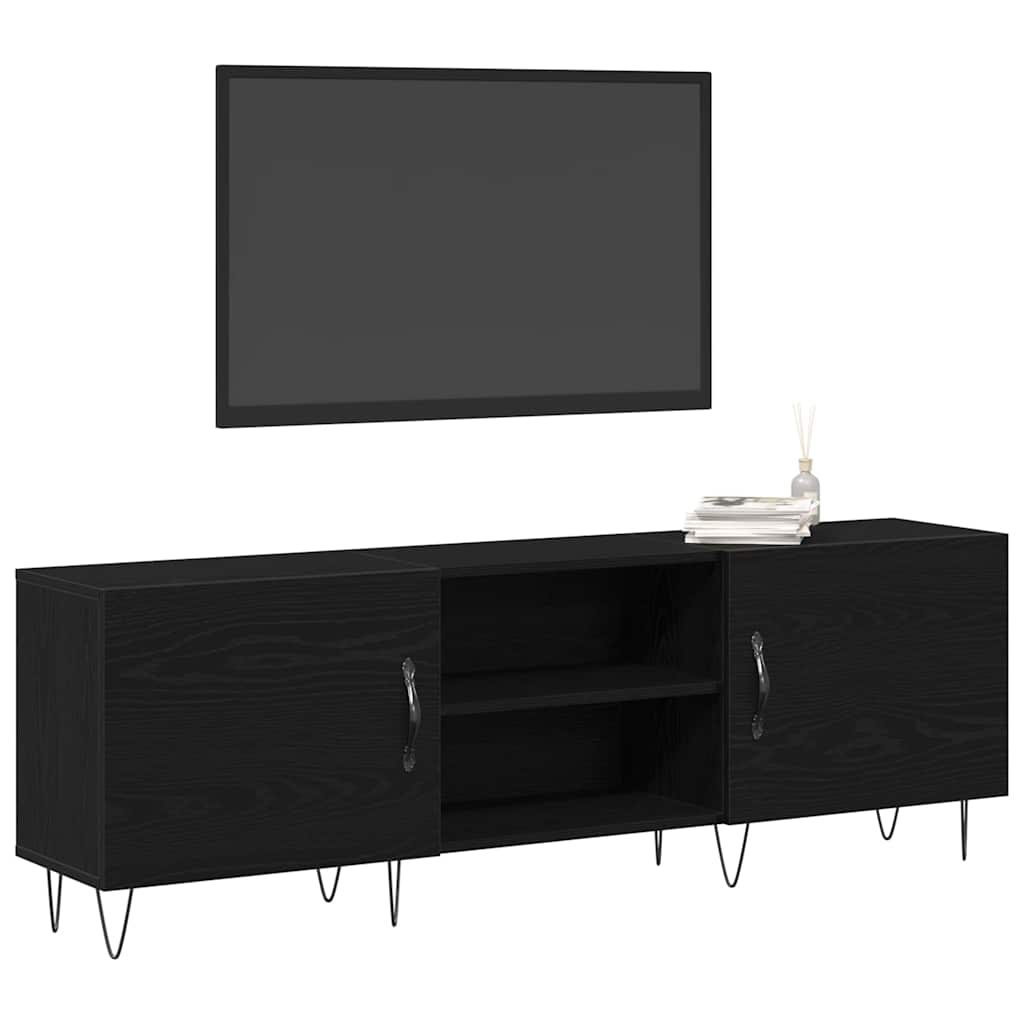 TV Cabinet 150x30x50 cm Engineered Wood Black oak