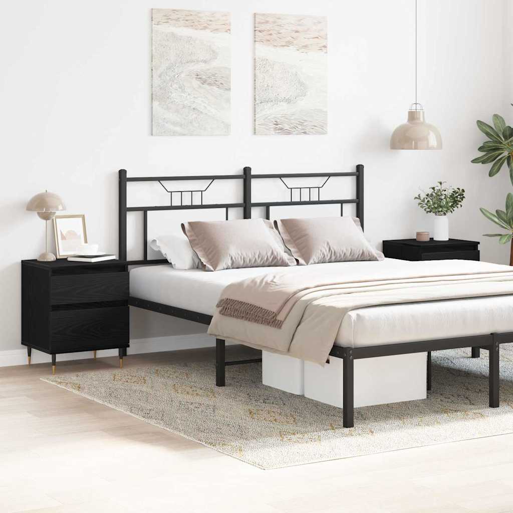 vidaXL Bedside Cabinet 2 pcs Black Oak 40 x 35 x 50 cm Engineered Wood 4