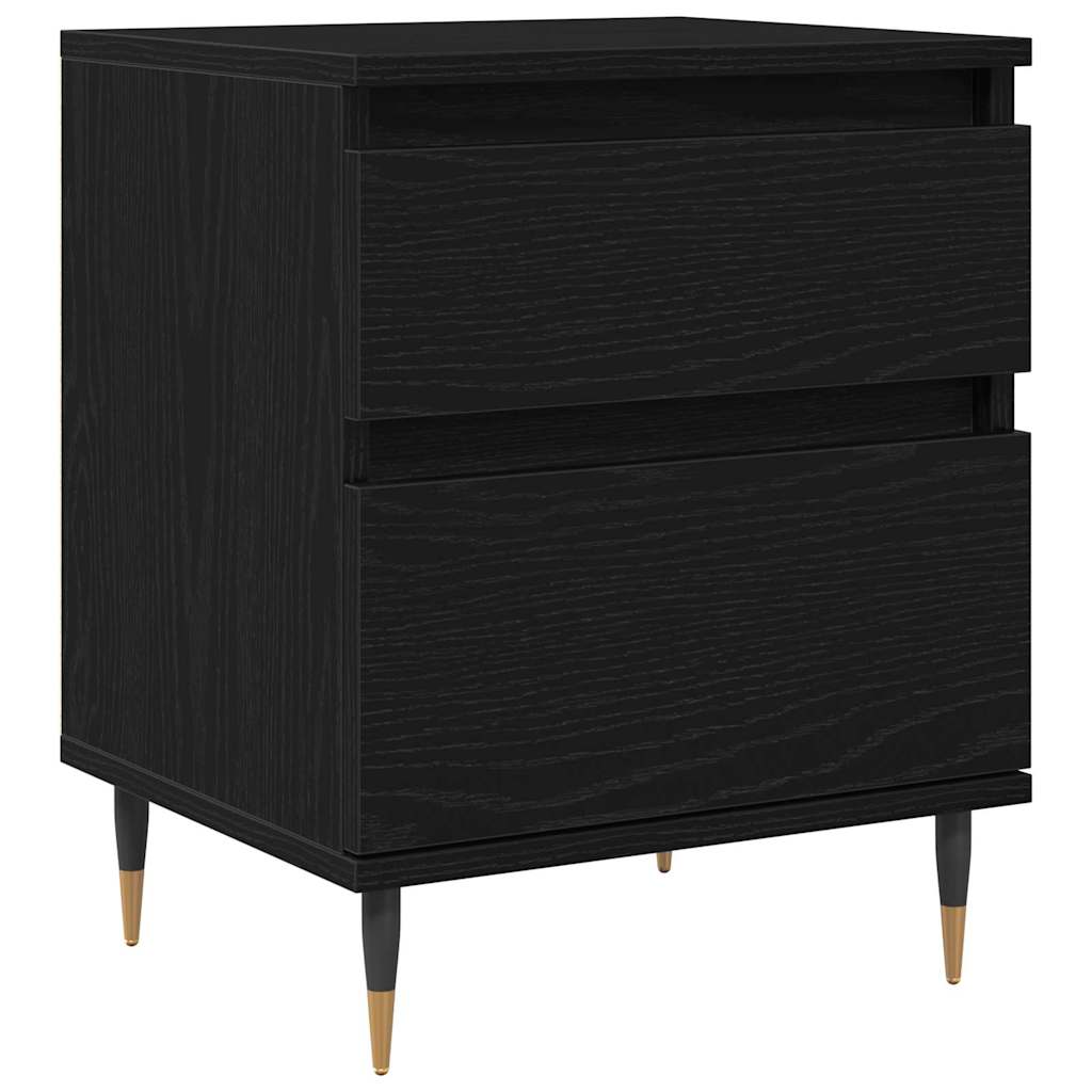vidaXL Bedside Cabinet 2 pcs Black Oak 40 x 35 x 50 cm Engineered Wood 5