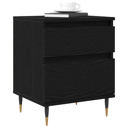 vidaXL Bedside Cabinet 2 pcs Black Oak 40 x 35 x 50 cm Engineered Wood 3