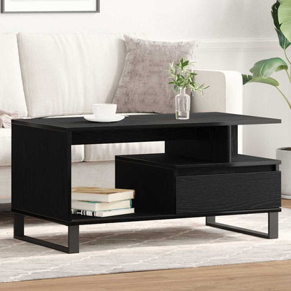vidaXL Coffee Table Black Oak 90 x 49 x 45 cm Engineered Wood 1