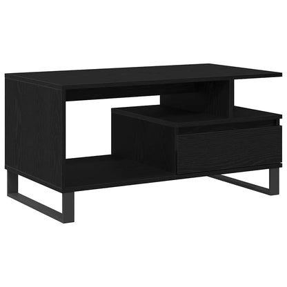 vidaXL Coffee Table Black Oak 90 x 49 x 45 cm Engineered Wood 2
