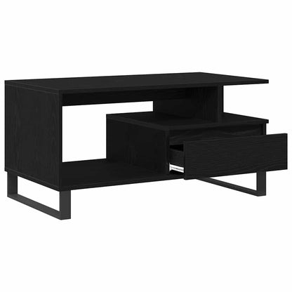 vidaXL Coffee Table Black Oak 90 x 49 x 45 cm Engineered Wood 5