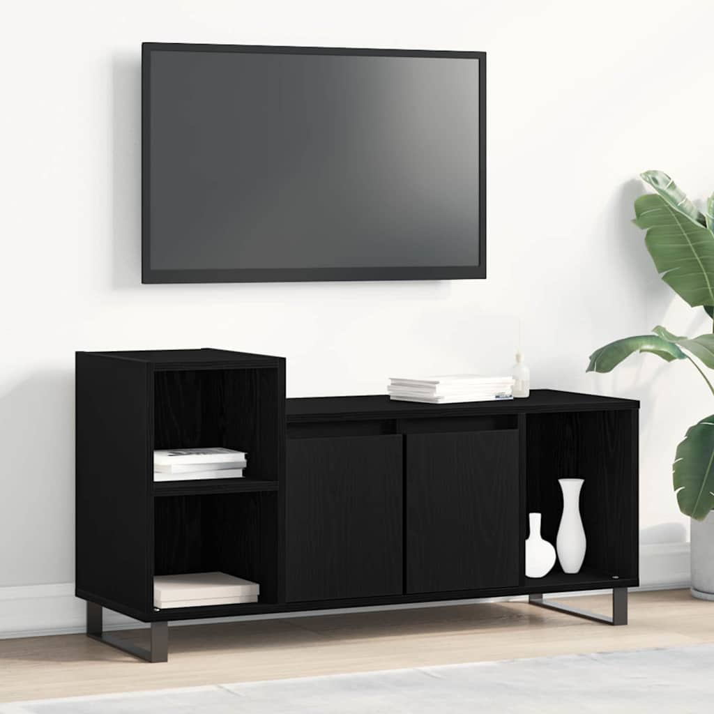 vidaXL TV Cabinet Set 100 x 35 x 55 cm Black Oak Engineered Wood 1