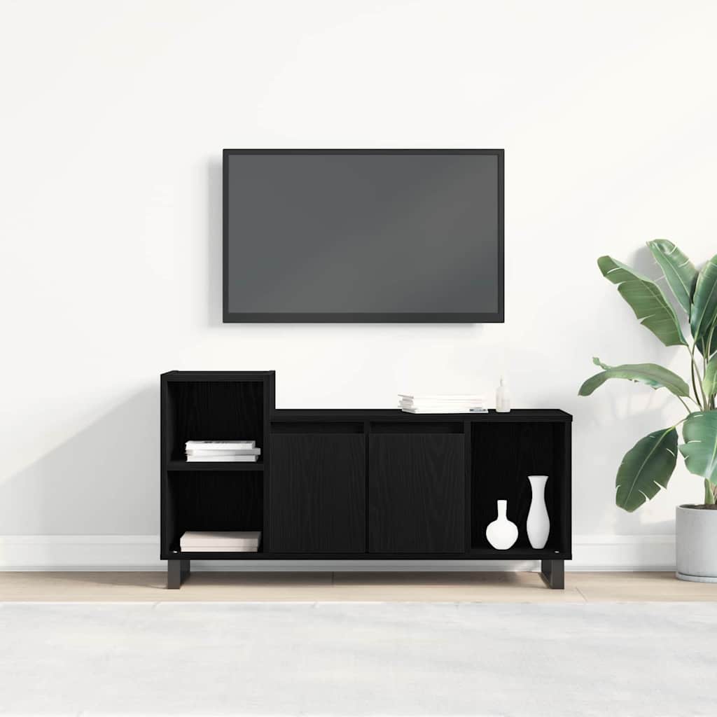 vidaXL TV Cabinet Set 100 x 35 x 55 cm Black Oak Engineered Wood 4