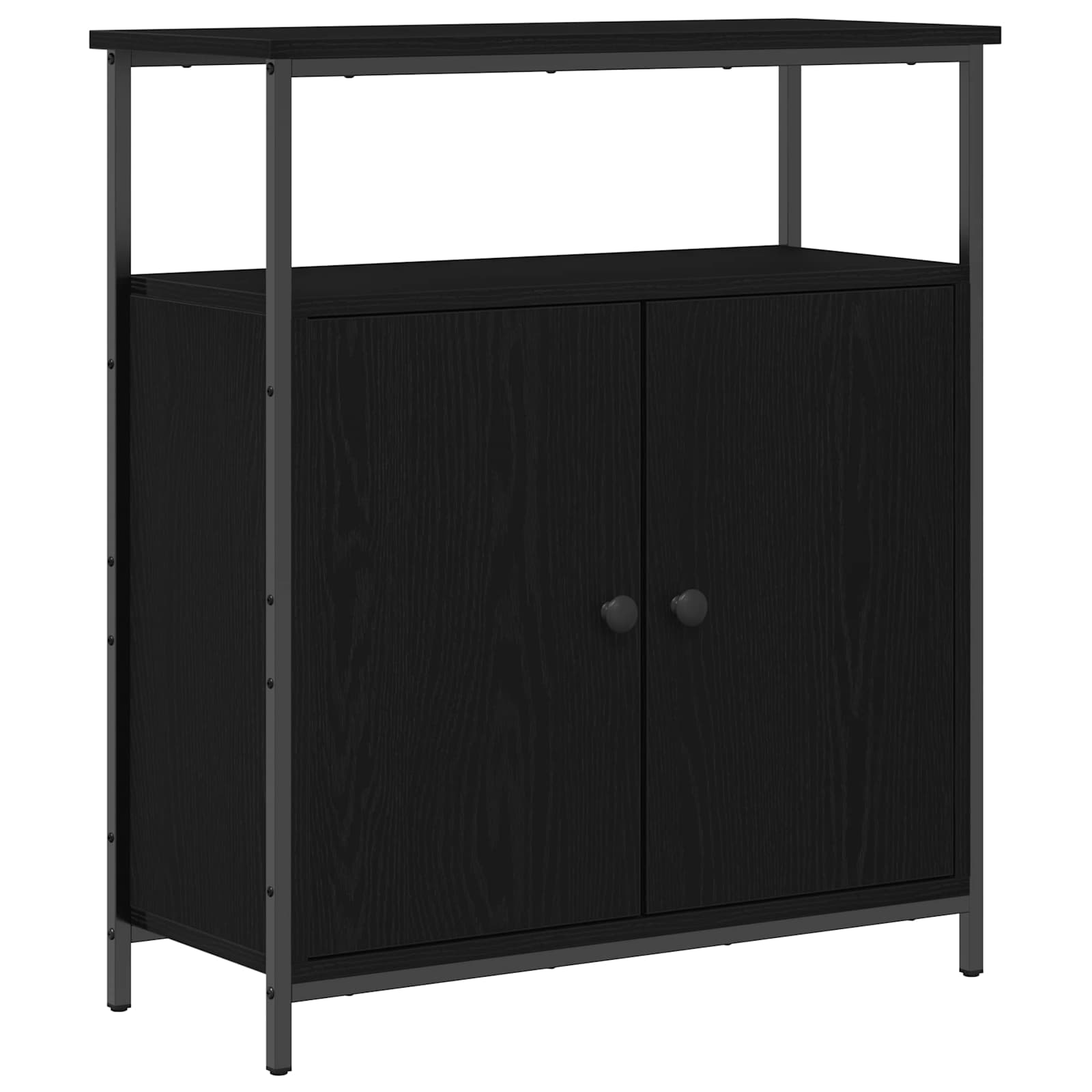 vidaXL Sideboard Black Oak 70 x 30 x 80 cm Engineered Wood 2
