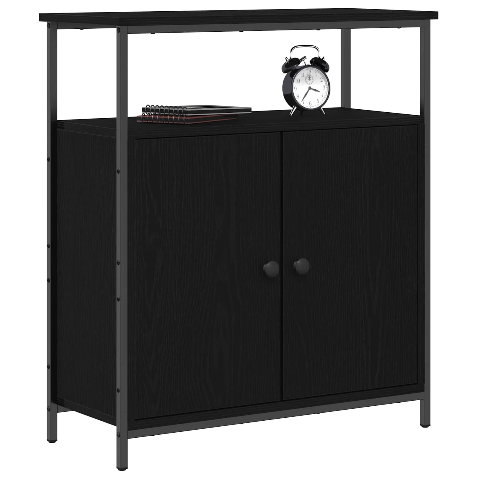 vidaXL Sideboard Black Oak 70 x 30 x 80 cm Engineered Wood 3