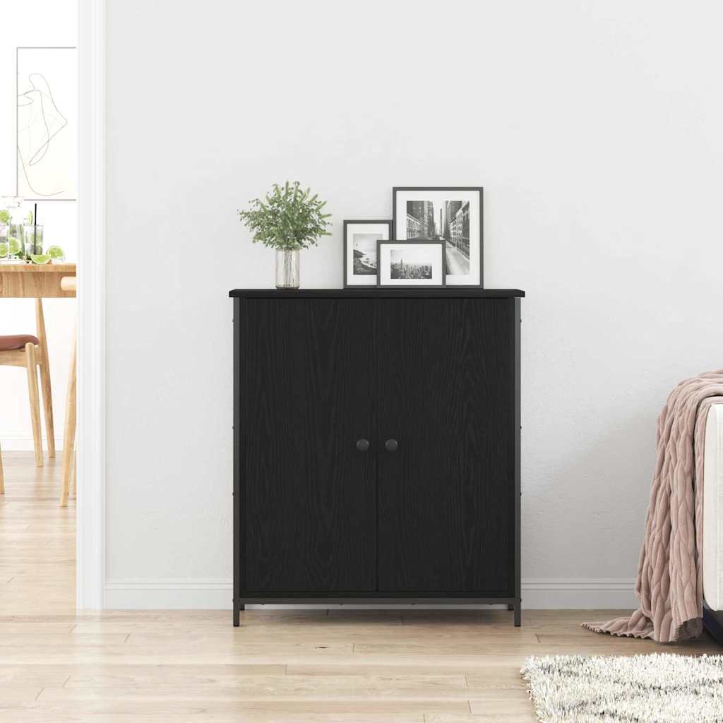 vidaXL Sideboard Black Oak 70 x 30 x 80 cm Engineered Wood 4
