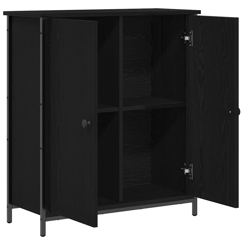 vidaXL Sideboard Black Oak 70 x 30 x 80 cm Engineered Wood 5
