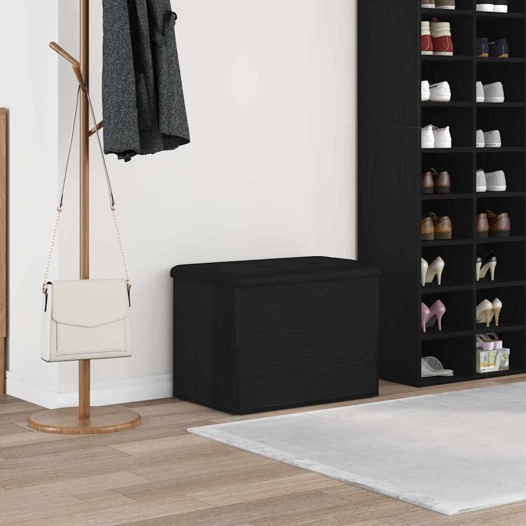 vidaXL Storage Bench Black oak 62 x 42 x 45 cm Engineered Wood 1