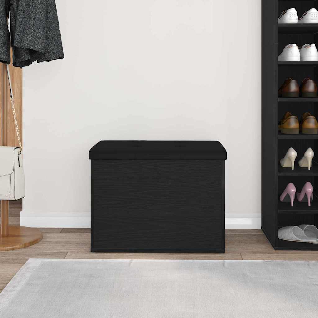 vidaXL Storage Bench Black oak 62 x 42 x 45 cm Engineered Wood 4