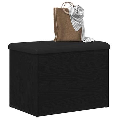 vidaXL Storage Bench Black oak 62 x 42 x 45 cm Engineered Wood 3