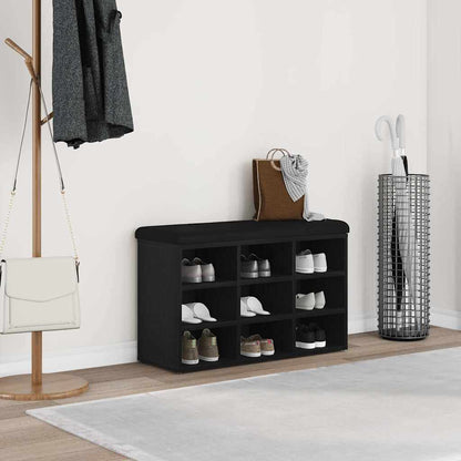 vidaXL Shoe Bench Black 82 x 32 x 50 cm Engineered Wood 1